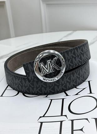 Ремень унисекс michael kors черный серебро