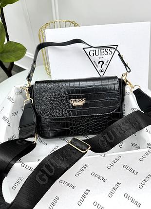 Сумка guess чорна рептилія