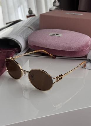😎 miu miu brown/gold smu52y fe09s 55/20/130
