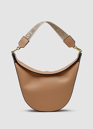 💎 loewe luna leather shoulder bag in beige