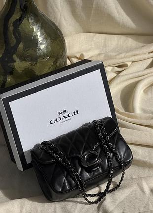 Сумка coach tabby shoulder bag 26 черное серебро