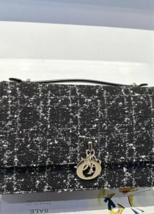 Black tweed with cannage сумка