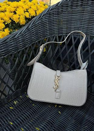 Yves saint laurent hobo beige snake skin fastener