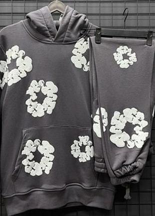 Штани denim tears grey/white