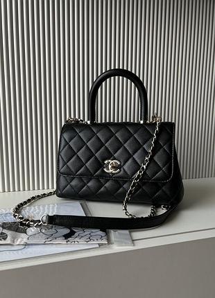 Coco top handle flap bag black сумка
