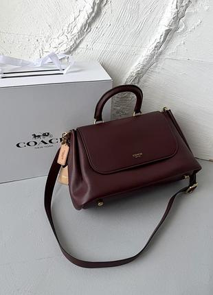 Coach rogue tophandle bag burgundy premium