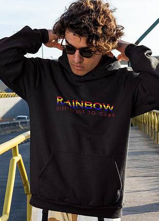 Худи loys унисекс rainbow (difficult to cure) черный art.001 xs