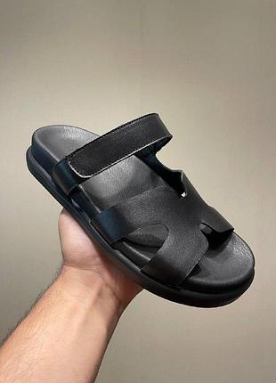 Жіночі шльопанці hermes black