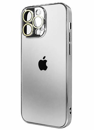 Чохол протиударний ag-pc glass для iphone 12 pro max пилозахищений вологозахищений сріблястий