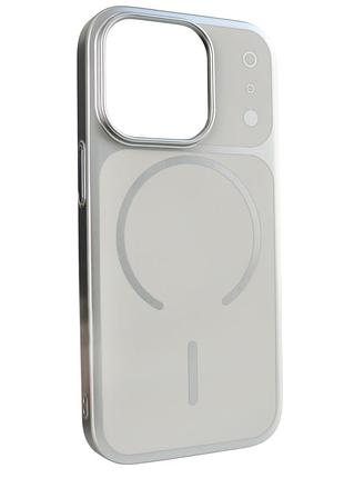 Чохол chroma matte magsafe case tpu протиударний для iphone 15 pro сріблястий із захистом камери silver