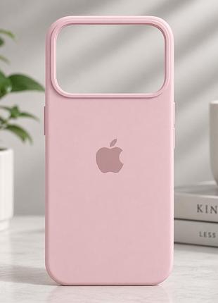 Чехол силиконовый silicone case full для iphone 17 pro защита камеры pink sand
