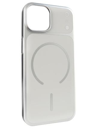 Чохол chroma matte magsafe case tpu протиударний для iphone 14 13 сріблястий із захистом камери silver