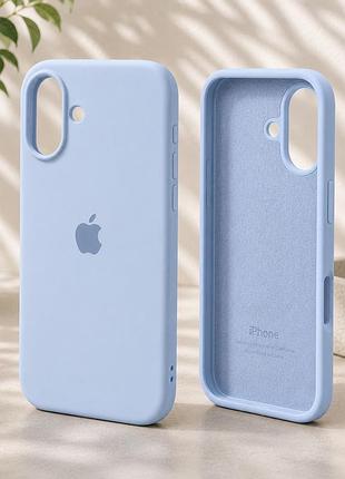 Чехол силиконовый silicone case full для iphone 17 защита камеры с микрофиброй внутри sky blue