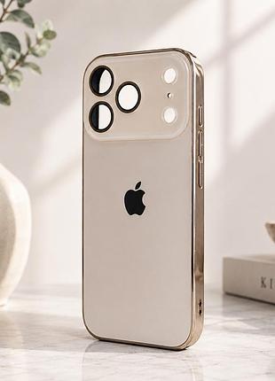 Чехол ag-pc glass противоударный с magsafe для iphone 17 pro золотой влагозащищенный с защитой камеры gold