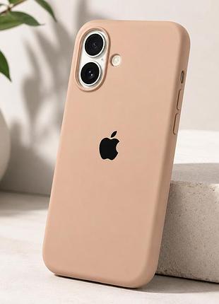 Чохол силіконовий silicone case full протиударний з magsafe для iphone 16 захисний пісочний