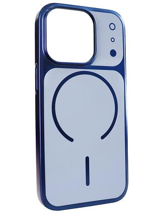Чехол chroma matte magsafe case противоударный для iphone 14 pro max с защитой камеры синий