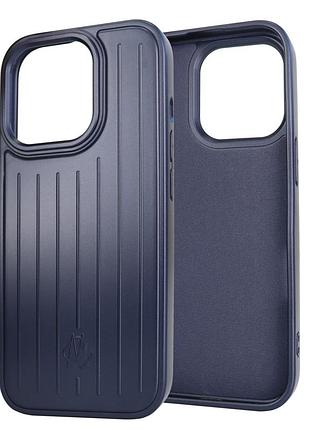 Чохол протиударний rimova case для iphone 14 pro max з magsafe пилозахищений із захистом камери синій