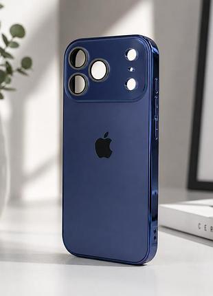 Чохол ag-pc glass протиударний пилозахищений для iphone 17 pro з magsafe темно-синій