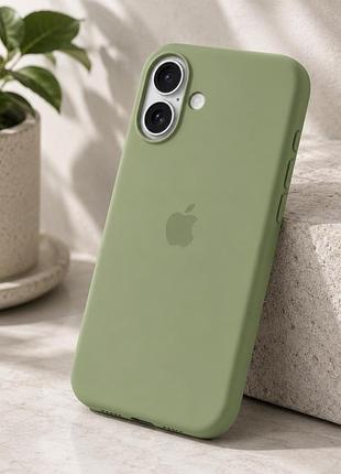 Чохол силіконовий original silicone case magsafe для iphone 17 протиударний пилозахищений light moss