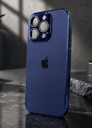 Чехол ag-pc glass противоударный с magsafe для iphone 16 pro темно-синий защитный с пылезащитой