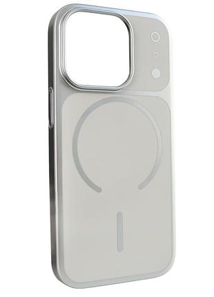 Чохол chroma matte magsafe case протиударний для iphone 13 pro max сріблястий із захистом від вологи