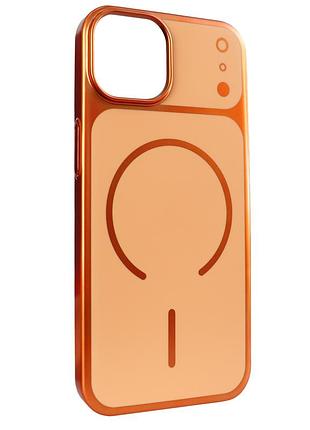 Чохол chroma matte magsafe case tpu для iphone 14 13 протиударний пилозахищений жовтогарячий