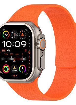 Ремешок pebbled magnetic band для apple watch 42/44/45/46/49mm оранжевый с магнитным креплением