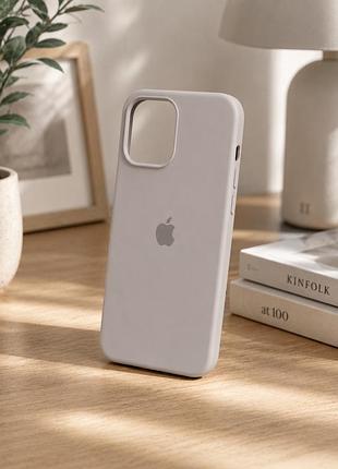 Чохол силіконовий silicone case full для iphone 12 12 pro захисний із мікрофіброю всередині колір desert