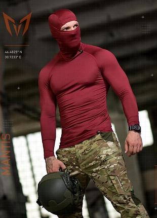 Тактичний лонгслів з балаклавою mantis® phantom ls combat shirt - maroon