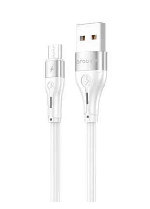 Кабель charge\otg proove soft silicone usb to micro usb 2.4a 1m white ccso20001302