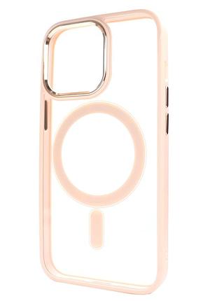 Чехол crystal guard с magsafe противоударный для iphone 15 pro max пылезащищенный розовый