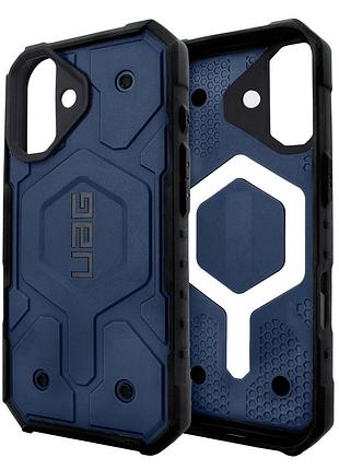 Чехол uag magsafe противоударный для iphone 16 tpu темно-синий с защитой от влаги и пыли