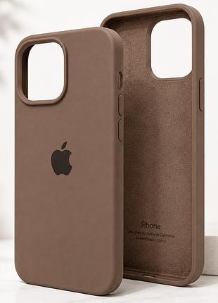 Чохол силіконовий silicone case full для iphone 13 pro захист камери м'який на дотик шоколадний chocolate