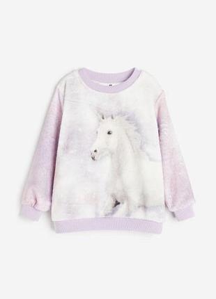 Толстовка h&m з флісу дівчинці світшот 4/6, 6/8, 8/10 років