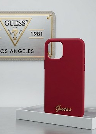 Оригинальный силиконовый чехол guess vintage gold logo для iphone 11 pro.артикул / sku: guhcn58lslmgre