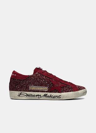 Golden goose super-star bordeaux glitter ‘dream makers’
