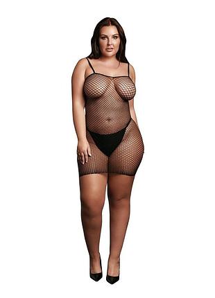 Жіноча коротка сукня з сітчастою структурою та тонкими бретелями le desir short fishnet dress, чорна