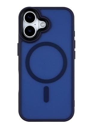 Чехол tpu pc матовое покрытие shadowmat magsafe для apple iphone17 dark blue