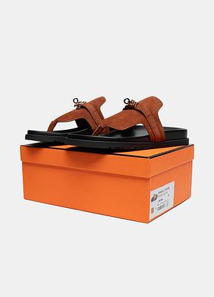 Empire sandal hermès brun amourette