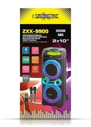 Акустическая переносная колонка zxx-9900/ 6147 80вт 2x10" tws/fm/usb/tf/bt/led/rec/дк/2mic/ 6147(1)