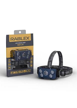 Ліхтарик rablexналобний rb 960 (акумуляторний + водонепроникний + white/red/yelow + type-c) /40/