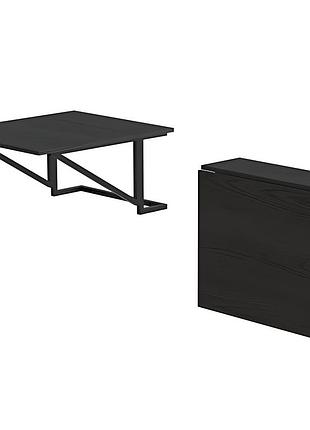 Стол раскладной александр 3 ferrum-decor 750x600x700 черный металл дсп сосна кембра 16 мм (frd-104894)