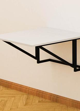 Стіл розкладний олександр 1 ferrum-decor 750x600x700 чорний метал дсп біле 16 мм (frd-104892)
