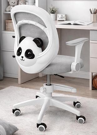 Крісло обертове дитяче з підставкою для ніг perfect kids panda gray perfect home сірий (pfh-092110)