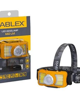 Ліхтарик rablex налобний rb 955 (акумуляторний + водонепроникний + white/red/yelow + type-c) /40/