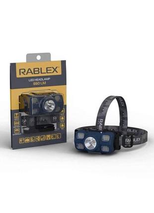 Ліхтарик rablex налобний rb 963 (акумуляторний + водонепроникний + white/red/yelow + type-c) /40/