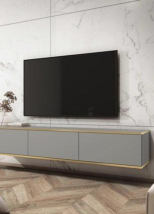 Тумба под телевизор навесная perfect home оро/oro 3-дверная rtv175 серый (pfh-091360)