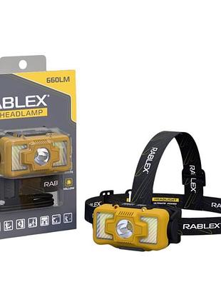 Ліхтарик rablex налобний rb 968 (акумуляторний + водонепроникний + white/red/yelow + type-c) /40