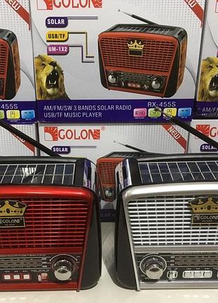 Радіоприймач golon-rx 455/ 3227 solar usb+sd (24 шт)