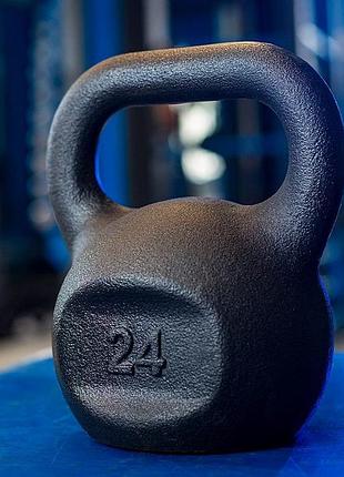 Гиря чугунная rn-sport 24 кг металлическая черный